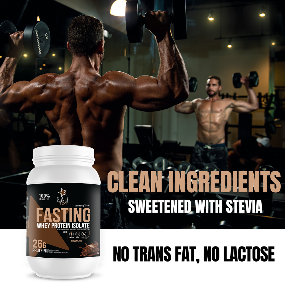 
                  
                    Richard Boy Fasting Whey Protein Isolate Chocolate Flavor- 100% Grass-Fed, Natural Protein Powder, Gluten-Free, Keto, Enriched with Coconut Oil - Chocolate Flavor
                  
                