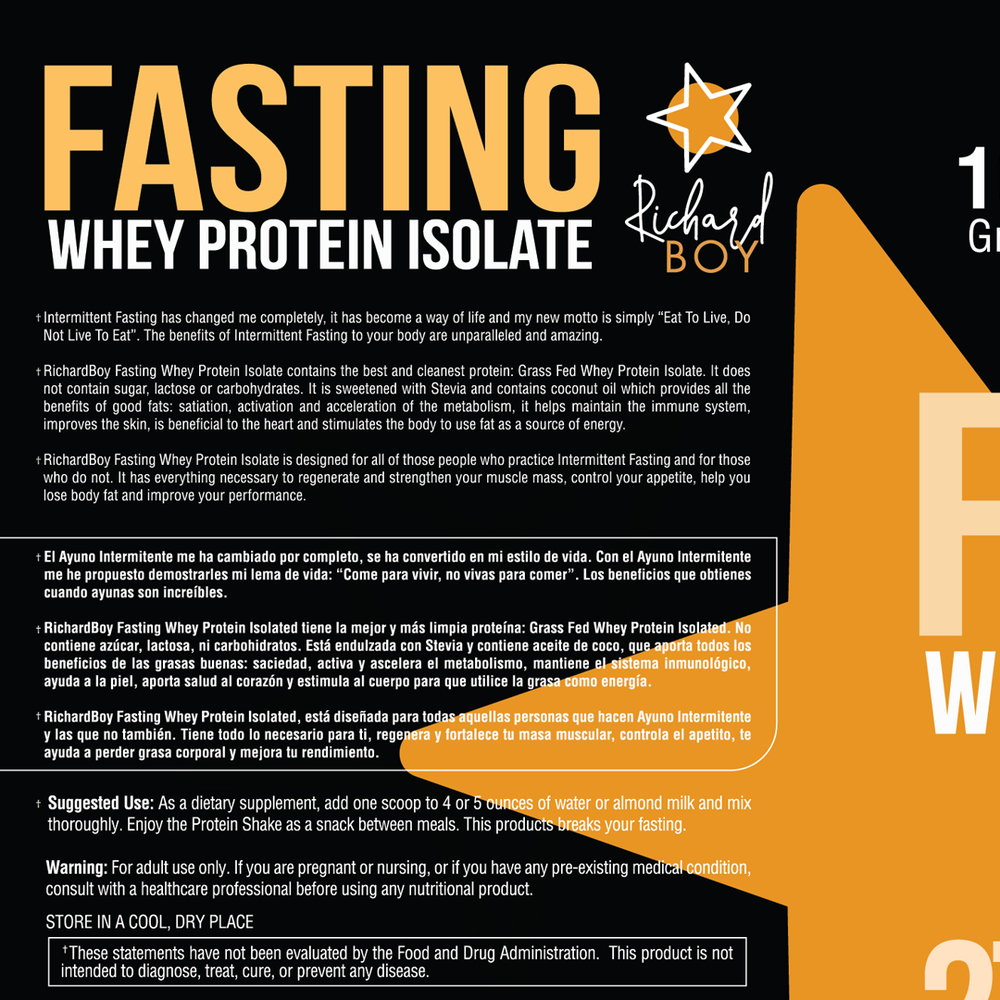 
                  
                    Richard Boy Fasting Whey Protein Isolated Sabor a mantequilla de maní - 100 % alimentado con pasto, proteína natural en polvo, enriquecido con aceite de coco - Sabor a mantequilla de maní.       COMPRA 1 EL OTRO GRATIS
                  
                