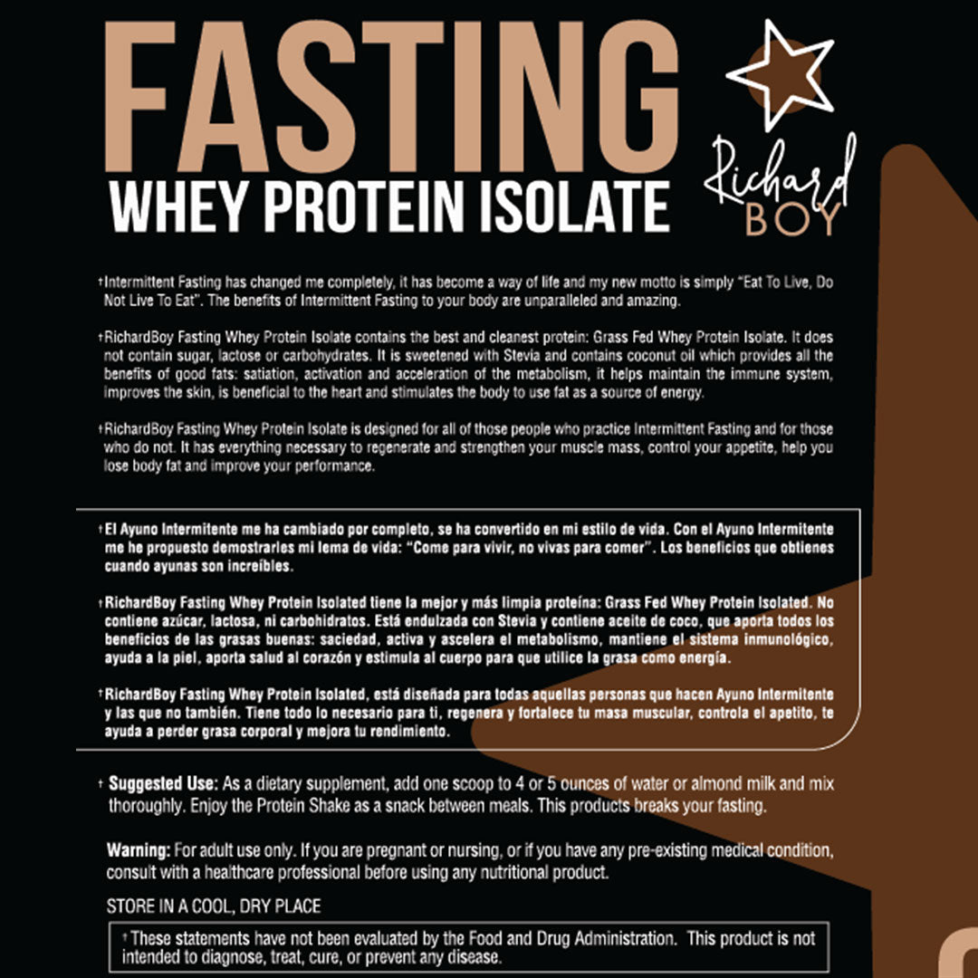 
                  
                    Richard Boy Fasting Whey Protein Isolate Chocolate Flavor- 100% Grass-Fed, Natural Protein Powder, Gluten-Free, Keto, Enriched with Coconut Oil - Chocolate Flavor
                  
                