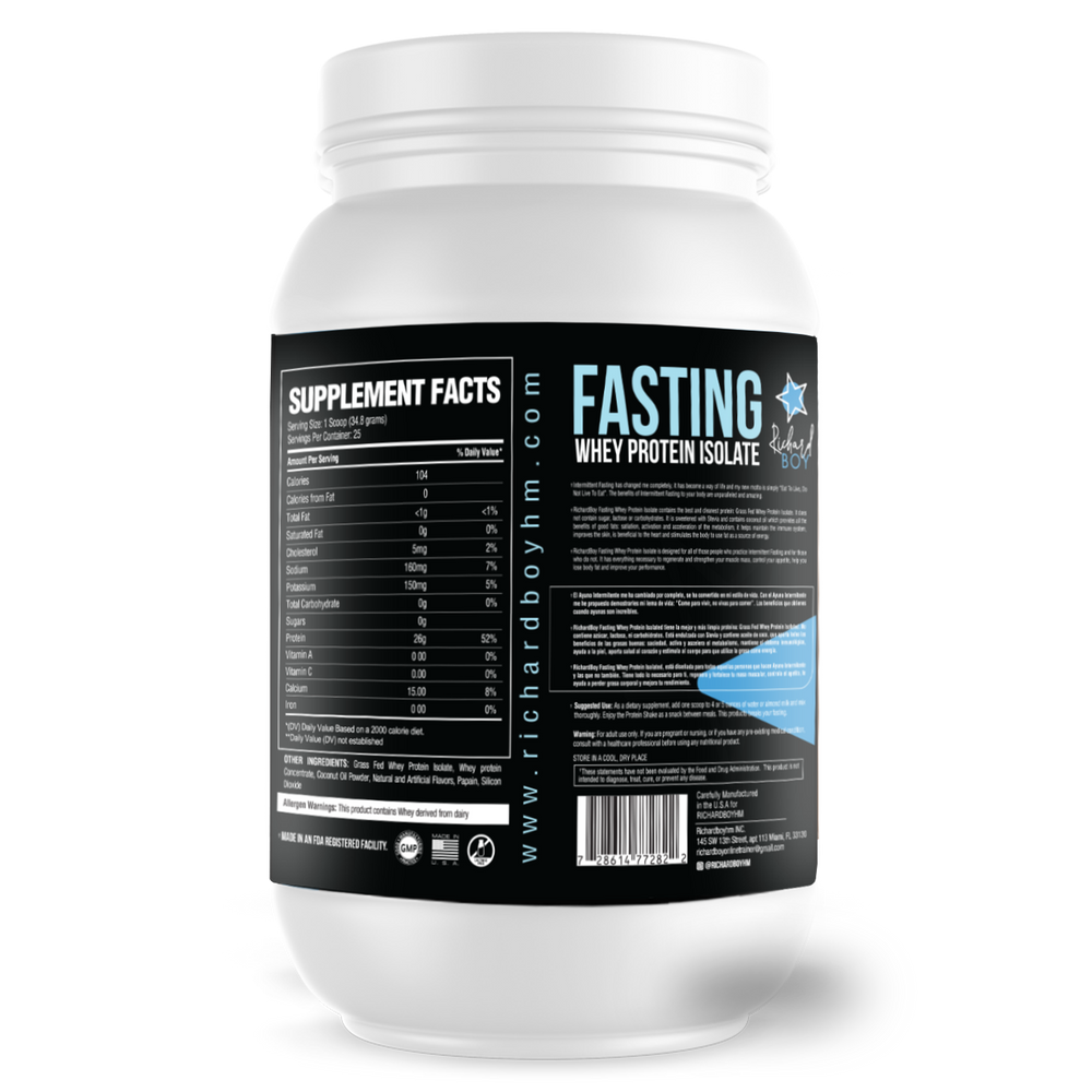 
                  
                    Richard Boy Fasting Whey Protein Isolate -  100% Grass-Fed, Natural Protein Powder - Gluten-Free, Keto - Enriched With Coconut Oil, Vanilla Flavor
                  
                